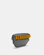 COACH®,TRACK BELT BAG,Leather,Medium,Gunmetal/Heather Grey Flax,Angle View