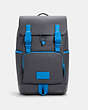COACH®,TRACK BACKPACK,Large,Gunmetal/Midnight Navy Racer Blue,Front View
