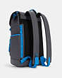COACH®,TRACK BACKPACK,Large,Gunmetal/Midnight Navy Racer Blue,Angle View