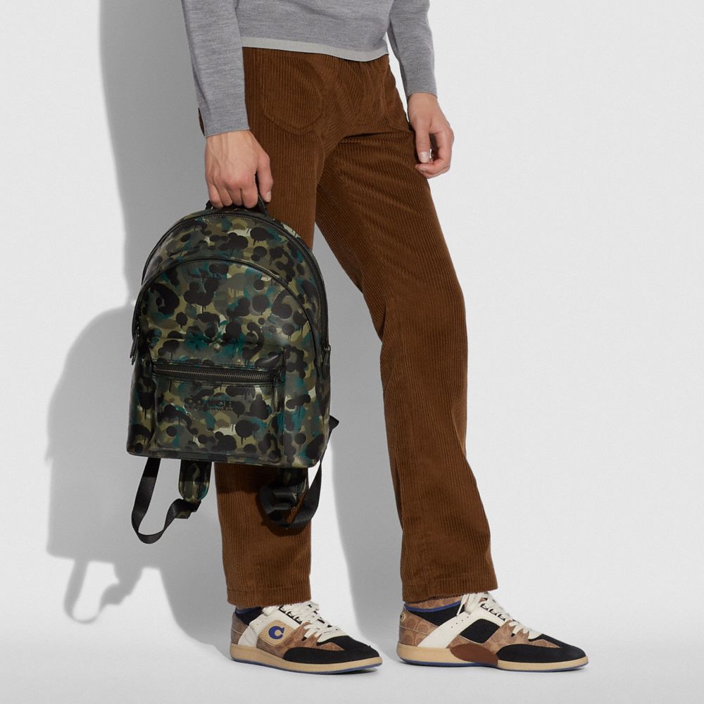 COACH Charter Backpack With Camo Print