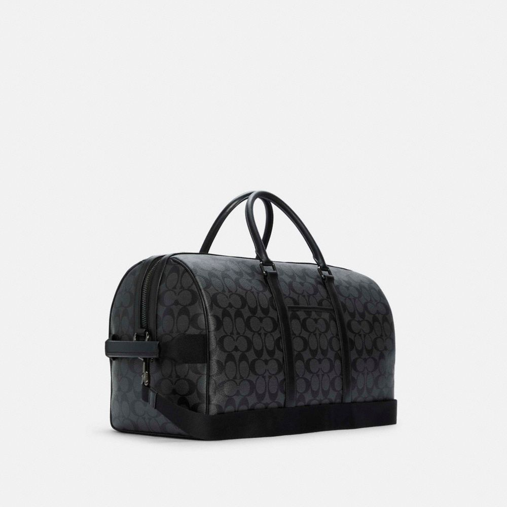 COACH®,VENTURER BAG IN SIGNATURE CANVAS,X-Large,Gunmetal/Charcoal/Black,Angle View