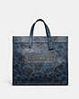 COACH®,FIELD TOTE 40 WITH CAMO PRINT,Pebble Leather,X-Large,Blue/Midnight Navy,Front View