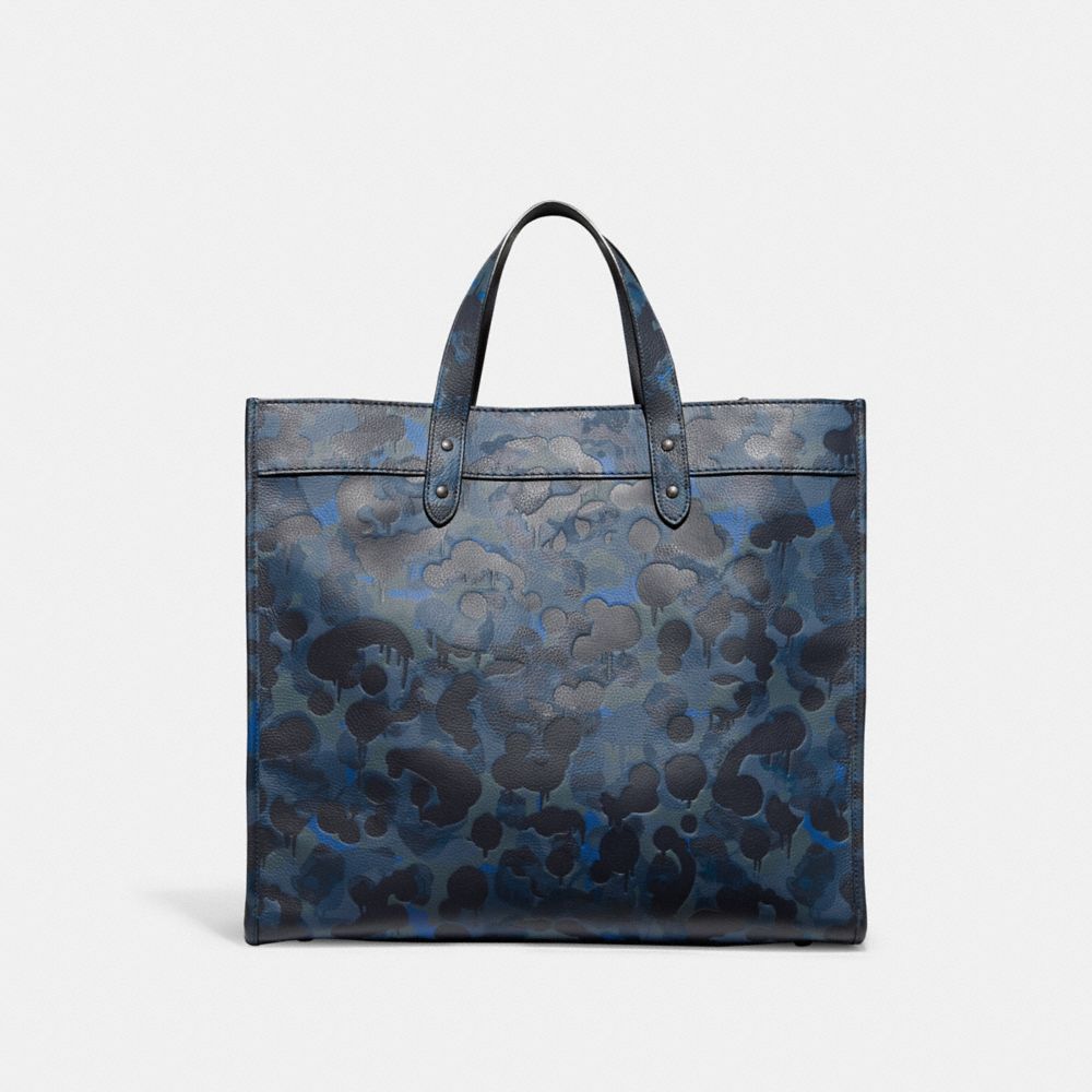 COACH®,FIELD TOTE BAG 40 WITH CAMO PRINT,X-Large,Blue/Midnight Navy,Back View