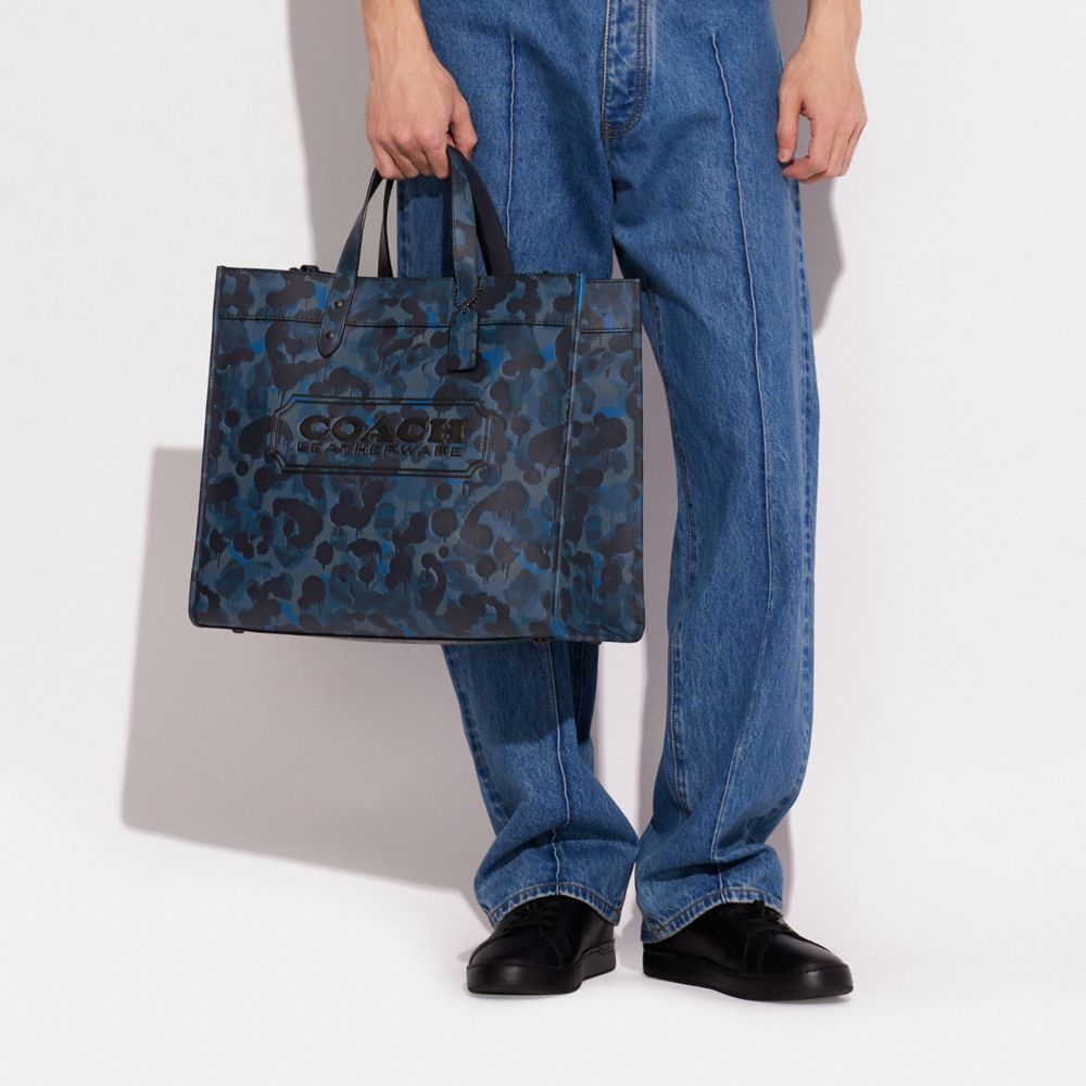 COACH Explorer Camo-print Leather Duffle Bag in Blue