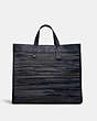 COACH®,FIELD TOTE BAG 40 IN UPWOVEN LEATHER,Upwoven Leather/Smooth Leather,X-Large,Black Copper/Navy,Front View
