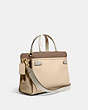 COACH®,TATE CARRYALL 29 IN COLORBLOCK WITH SNAKESKIN DETAIL,Smooth Leather/Exotic,Medium,Brass/Ivory Multi,Angle View