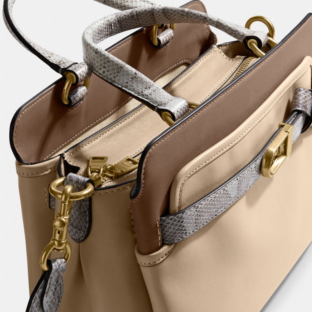 COACH®,Tate Carryall 29 In Colorblock With Snakeskin Detail,,Closer View