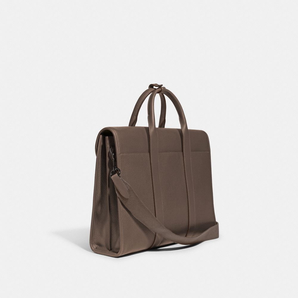 COACH®,Gotham Portfolio Bag,Leather,Briefcase,Embossed,Logo,Work,,Angle View