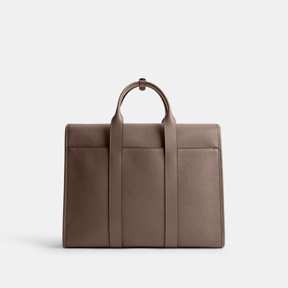 COACH®,Gotham Portfolio Bag,Leather,Briefcase,Embossed,Logo,Work,,Back View