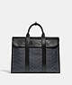 COACH®,GOTHAM PORTFOLIO IN SIGNATURE CANVAS,Signature Coated Canvas/Smooth Leather,Large,Black Copper/Charcoal/Black,Front View
