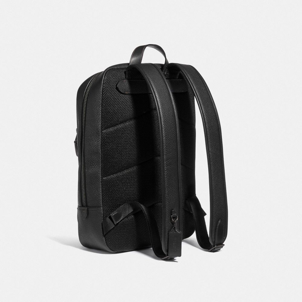 COACH®,GOTHAM BACKPACK,Pebbled Leather,X-Large,Black Copper/Black,Angle View