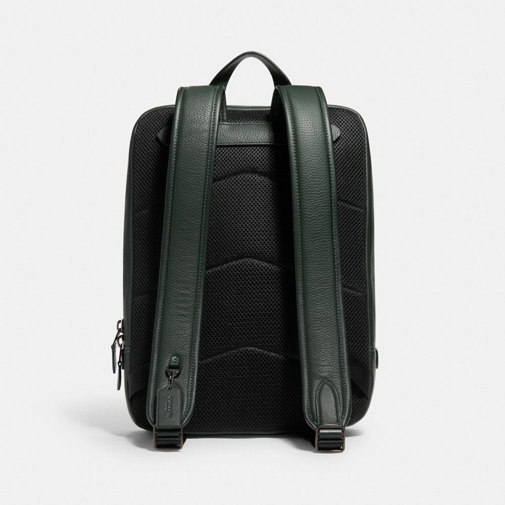 COACH®,Gotham Backpack,Leather,Backpack,Embossed,Logo,,Back View