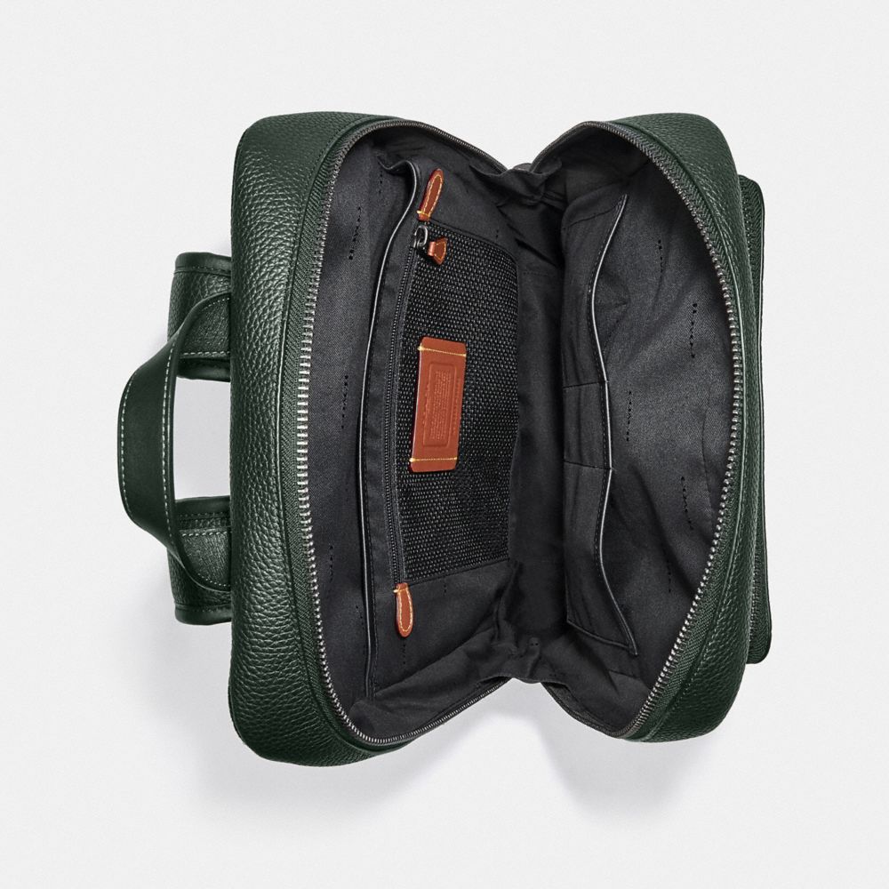 COACH®,Gotham Backpack,Leather,Backpack,Embossed,Logo,,Inside View,Top View