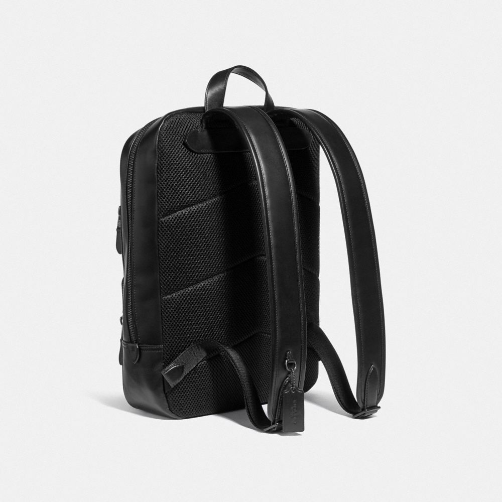 COACH®,GOTHAM BACKPACK IN SIGNATURE CANVAS,Signature Coated Canvas/Smooth Leather,X-Large,Black Copper/Charcoal/Black,Angle View