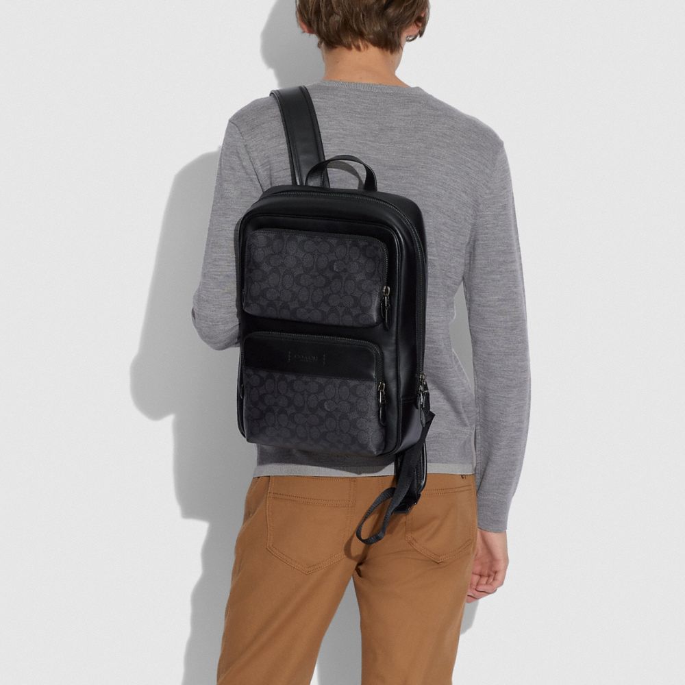 Bottega Veneta Nero Hi-tech Canvas Sling Backpack in Black for Men