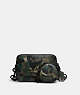 COACH®,CHARTER CROSSBODY WITH HYBRID POUCH WITH CAMO PRINT,Pebble Leather,Mini,Green/Blue,Front View