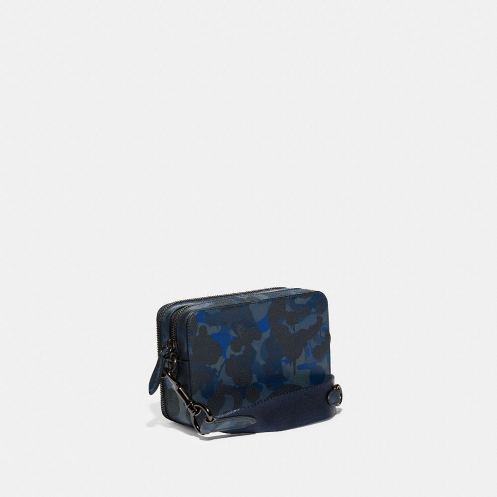 Coach Charter Camo-Coated Pebble Leather Messenger Bag Blue