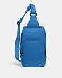 COACH®,GOTHAM PACK,Pebble Leather/Smooth Leather,Medium,Blueberry,Front View