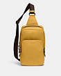 COACH®,GOTHAM PACK,Pebble Leather/Smooth Leather,Medium,Yellow Gold,Front View
