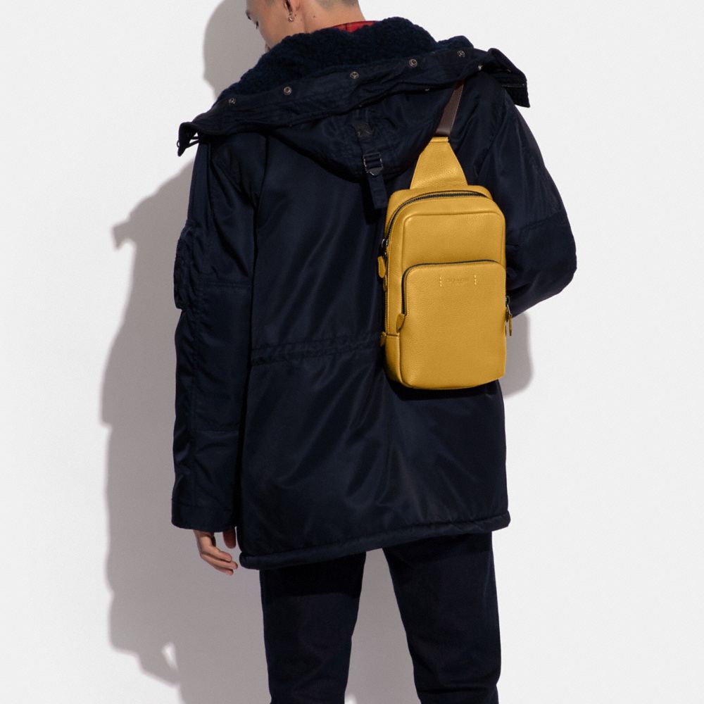 COACH®,Gotham Pack,Calfskin Leather,Leather,Slingback,Embossed,Logo,Casual,,Detail View