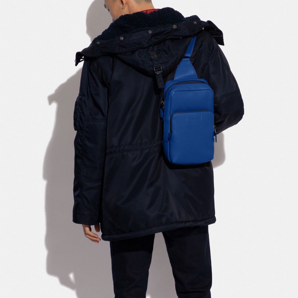 COACH®,ゴッサム パック,メッセンジャー&ボディバッグ,ﾌﾞﾙｰ ﾌｨﾝ