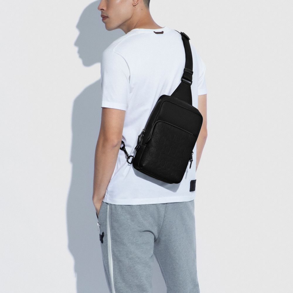 COACH®,Gotham Pack In Signature Leather,,Detail View