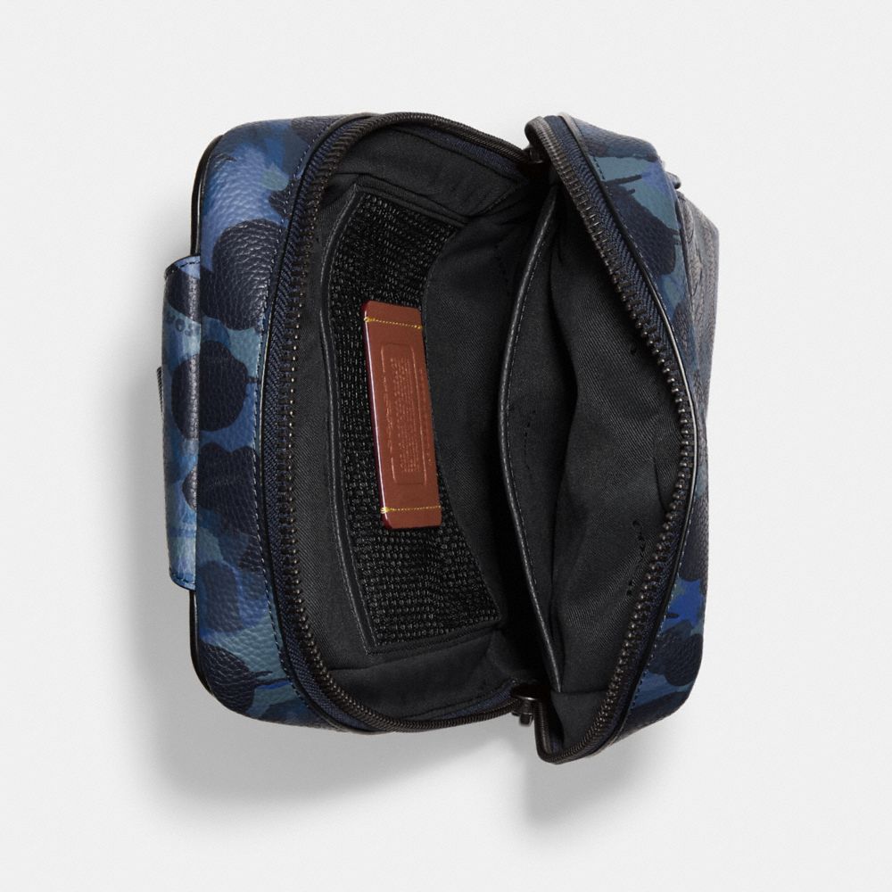 COACH®,GOTHAM PACK WITH CAMO PRINT,Medium,Blue/Midnight Navy,Inside View,Top View