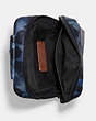 COACH®,GOTHAM PACK WITH CAMO PRINT,Pebble Leather,Medium,Blue/Midnight Navy,Inside View,Top View