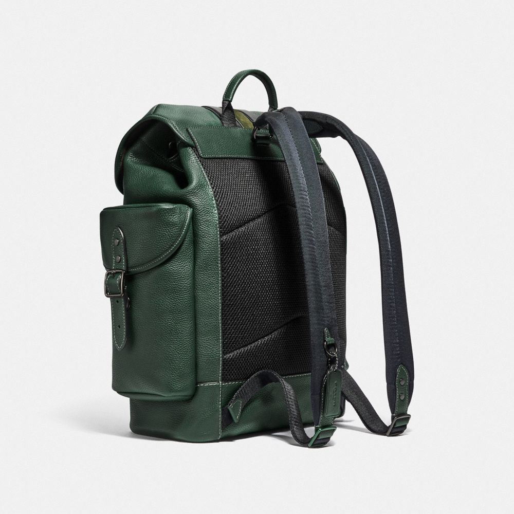 COACH®,Hitch Backpack With Varsity Stripe,,Angle View