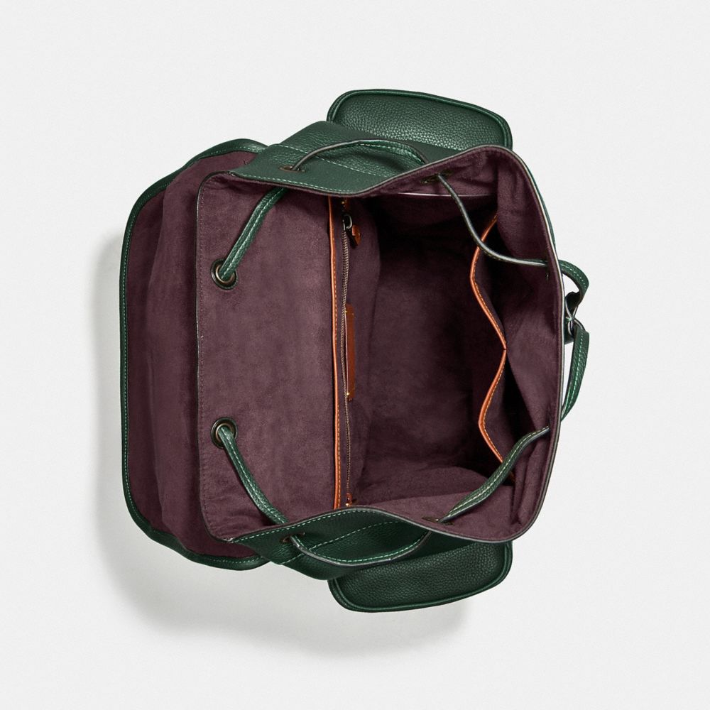 COACH®,Hitch Backpack With Varsity Stripe,,Inside View,Top View