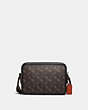 COACH®,CHARTER CROSSBODY BAG 24 WITH SIGNATURE HORSE AND CARRIAGE PRINT,Coated Canvas/Signature Coated Canvas/Sm...,Black Copper/Truffle Multi,Front View