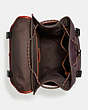 COACH®,LEAGUE FLAP BACKPACK IN COLORBLOCK,X-Large,Black Copper/Oxblood,Inside View,Top View