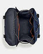COACH®,LEAGUE FLAP BACKPACK IN COLORBLOCK,Refined Calf Leather,X-Large,Black Copper/Deep Blue Multi,Inside View,Top View