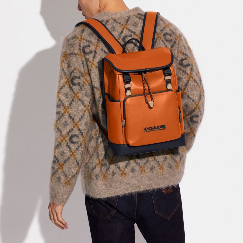 COACH®,League Flap Backpack In Colorblock,,Detail View