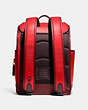 COACH®,LEAGUE FLAP BACKPACK IN COLORBLOCK,Refined Calf Leather,X-Large,Sport Red/Cherry,Back View