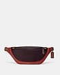 COACH®,LEAGUE BELT BAG IN COLORBLOCK,Refined Calf Leather,Medium,Black Copper/Oxblood,Front View