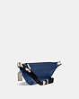 COACH®,LEAGUE BELT BAG IN COLORBLOCK,Refined Calf Leather,Medium,Black Copper/Deep Blue Multi,Angle View