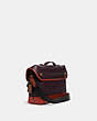COACH®,LEAGUE BIKE BAG,Medium,Black Copper/Oxblood,Angle View