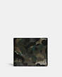 COACH®,3-IN-1 WALLET WITH CAMO PRINT,Pebble Leather,Mini,Camo,GREEN/BLUE,Front View