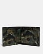 COACH®,3-IN-1 WALLET WITH CAMO PRINT,Pebble Leather,Camo,GREEN/BLUE,Inside View,Top View