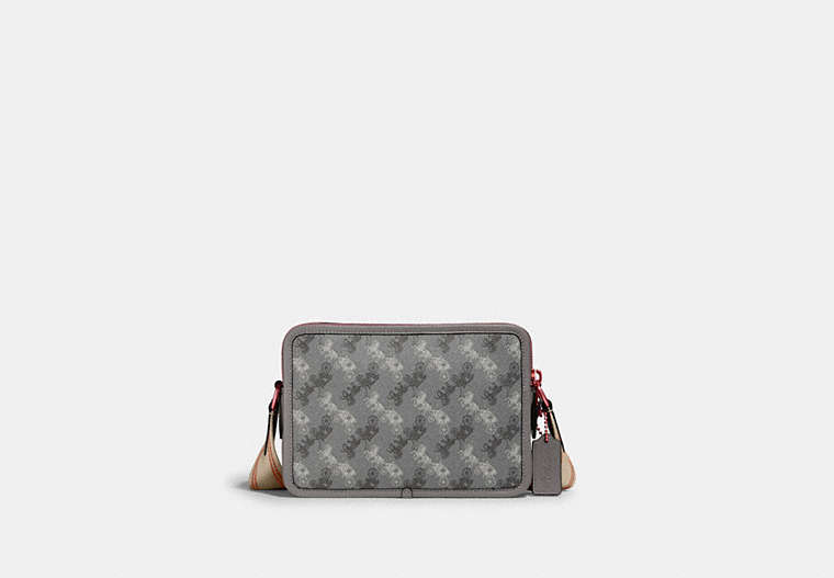 COACH®,CHARTER CROSSBODY 24 WITH HORSE AND CARRIAGE PRINT,Coated Canvas/Pebble Leather,Medium,Grey,Front View