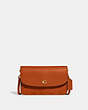 COACH®,HAYDEN CROSSBODY BAG IN COLORBLOCK,Polished Pebble Leather,Mini,Brass/Canyon,Front View