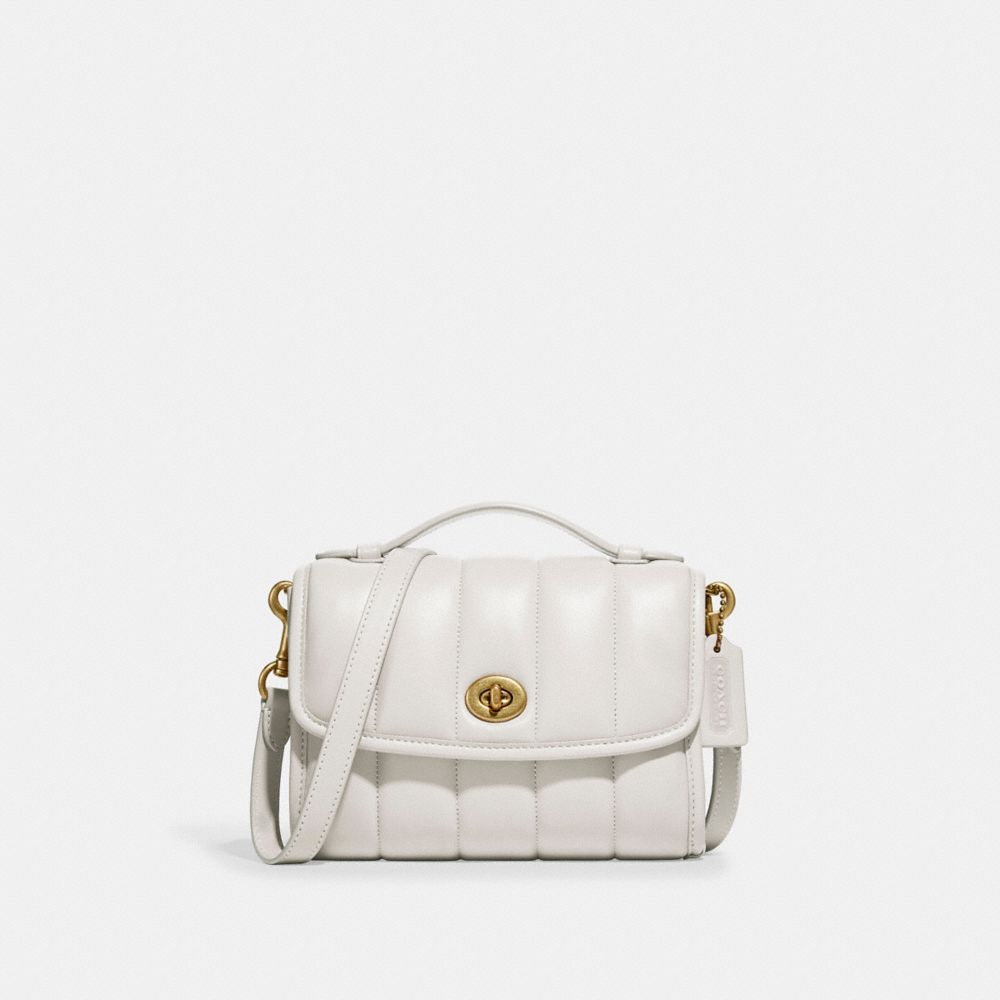 COACH Chain-linked Quilted Crossbody Bag in White