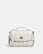 COACH®,KIP TURNLOCK CROSSBODY WITH QUILTING,Smooth Leather,Mini,Brass/Chalk,Front View