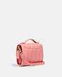 COACH®,KIP TURNLOCK CROSSBODY WITH QUILTING,Smooth Leather,Mini,Brass/Candy Pink,Angle View
