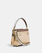 COACH®,TATE 18 CROSSBODY WITH SNAKESKIN DETAIL,Smooth Leather/Exotic,Small,Brass/Ivory Multi,Angle View