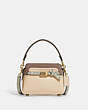 COACH®,TATE 18 CROSSBODY WITH SNAKESKIN DETAIL,Smooth Leather/Exotic,Small,Brass/Ivory Multi,Front View