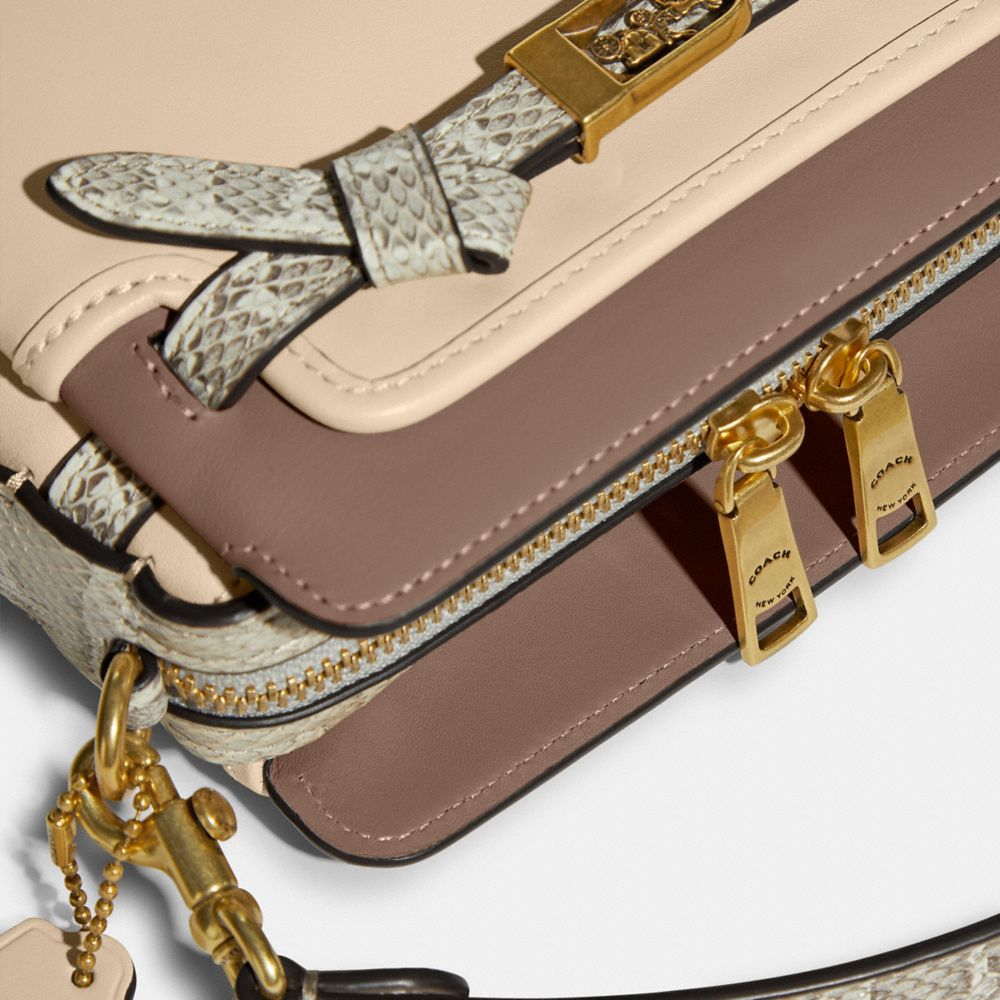 COACH®,Tate 18 Crossbody With Snakeskin Detail,,Closer View