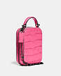 COACH®,ALIE CAMERA BAG,Embossed Leather,Mini,Pewter/Confetti Pink,Angle View