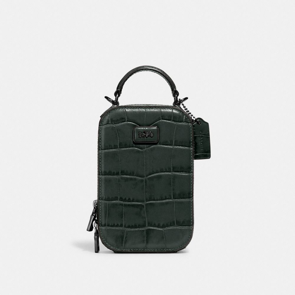 COACH®,SAC POUR APPAREIL PHOTO ALIE,Cuir gaufré,Étain/Everglade,Front View